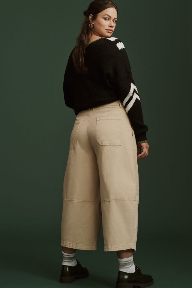Maeve Pleated Barrel-Leg Chino Pants #9