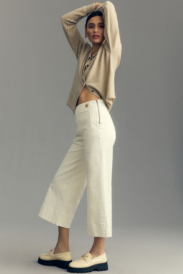 Maeve Buttoned Cropped Wide-Leg Culottes #2
