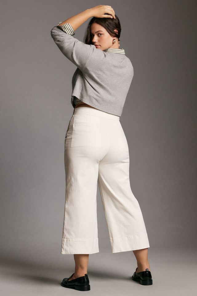 Maeve Buttoned Cropped Wide-Leg Culottes #6