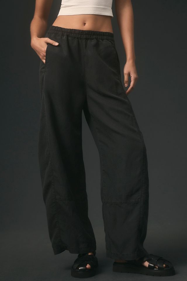 The Izzie Relaxed Pull-On Barrel Pants by Pilcro: Linen Edition #1