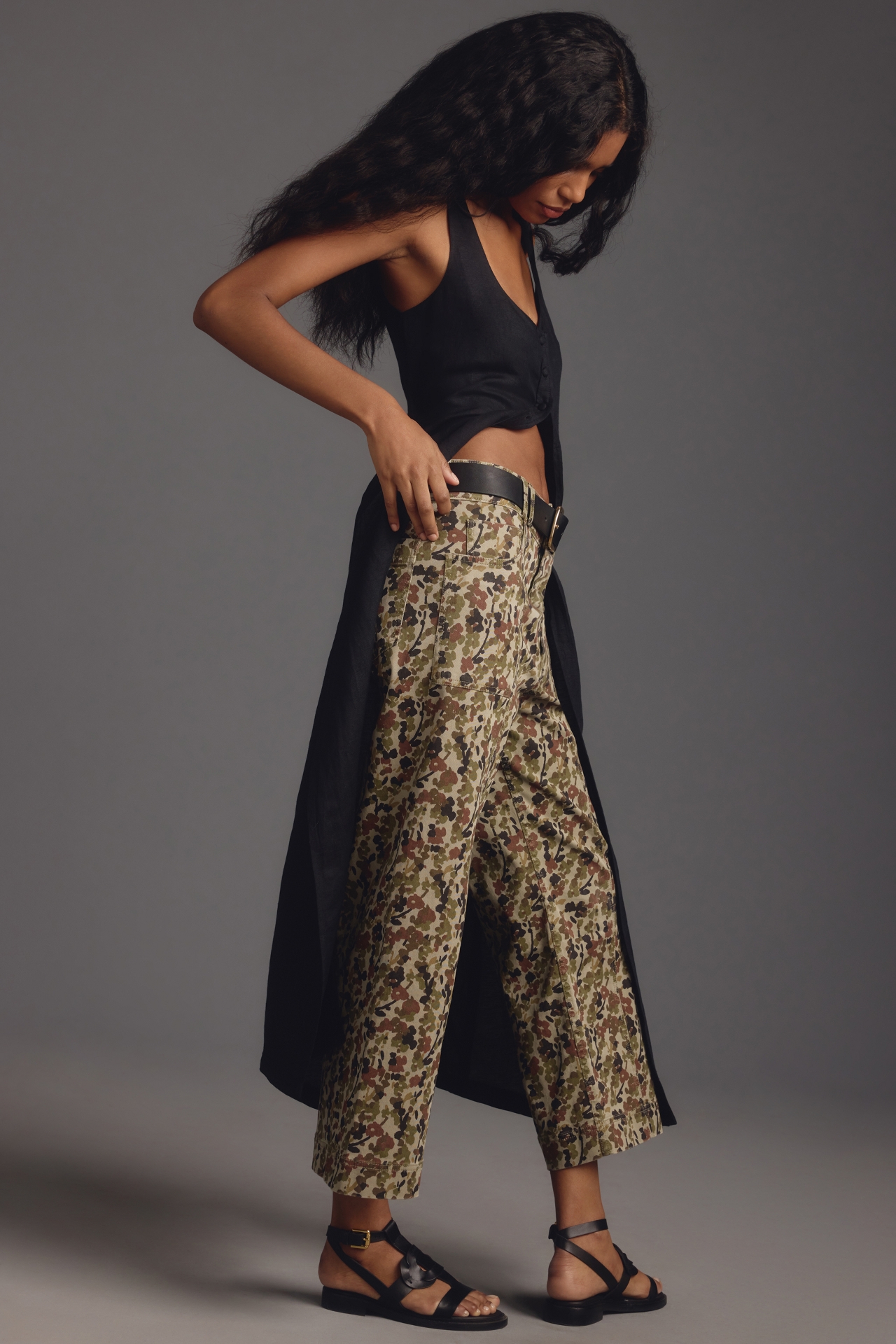 The Skipper High-Rise Wide-Leg Pants by Pilcro: Printed Edition