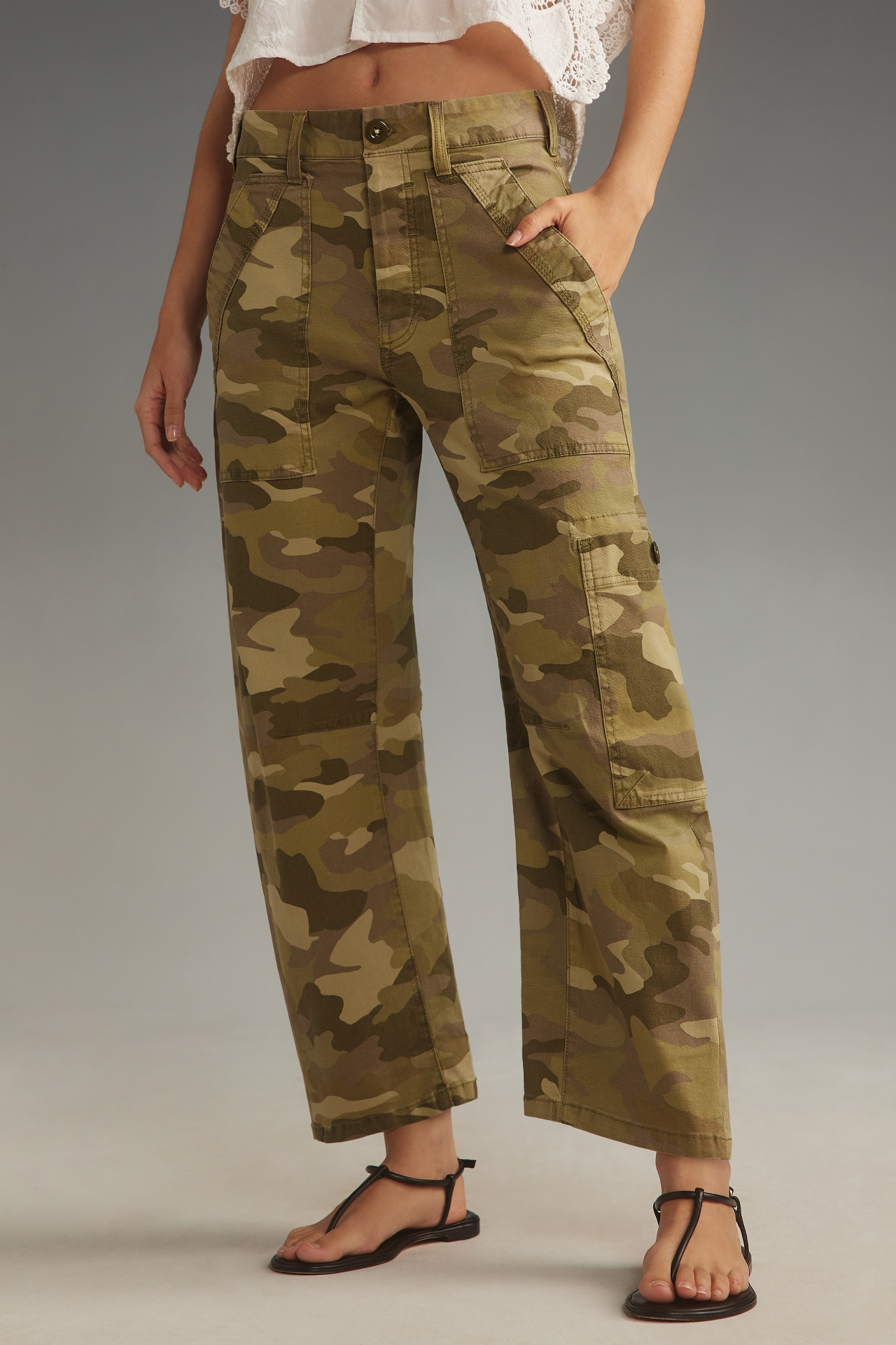 The Millie Low-Slung Barrel Pants by Pilcro: Printed Edition