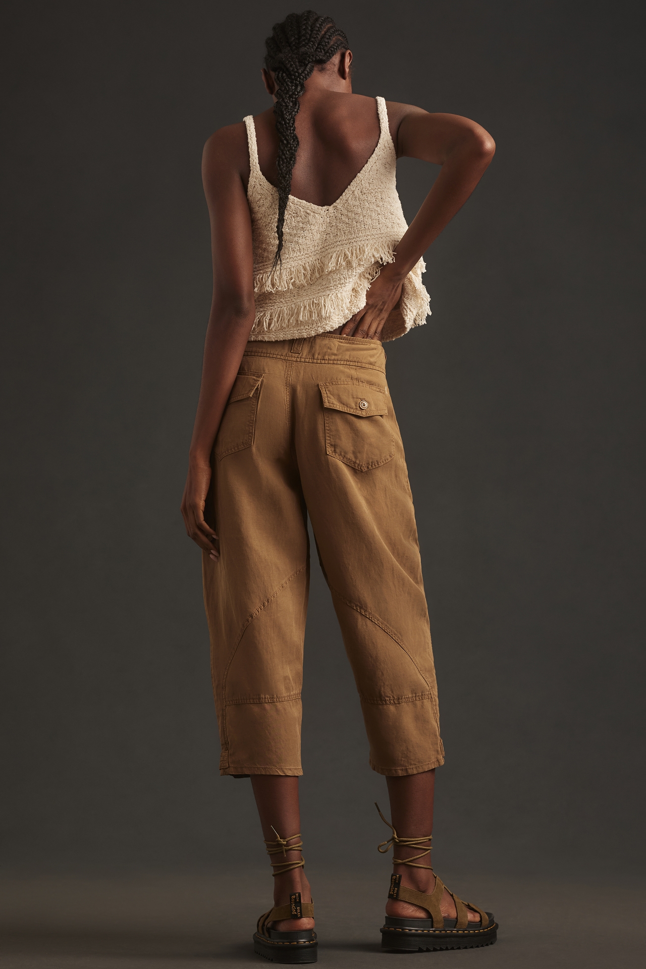 Pilcro Linen Cropped Jodhpur Pants