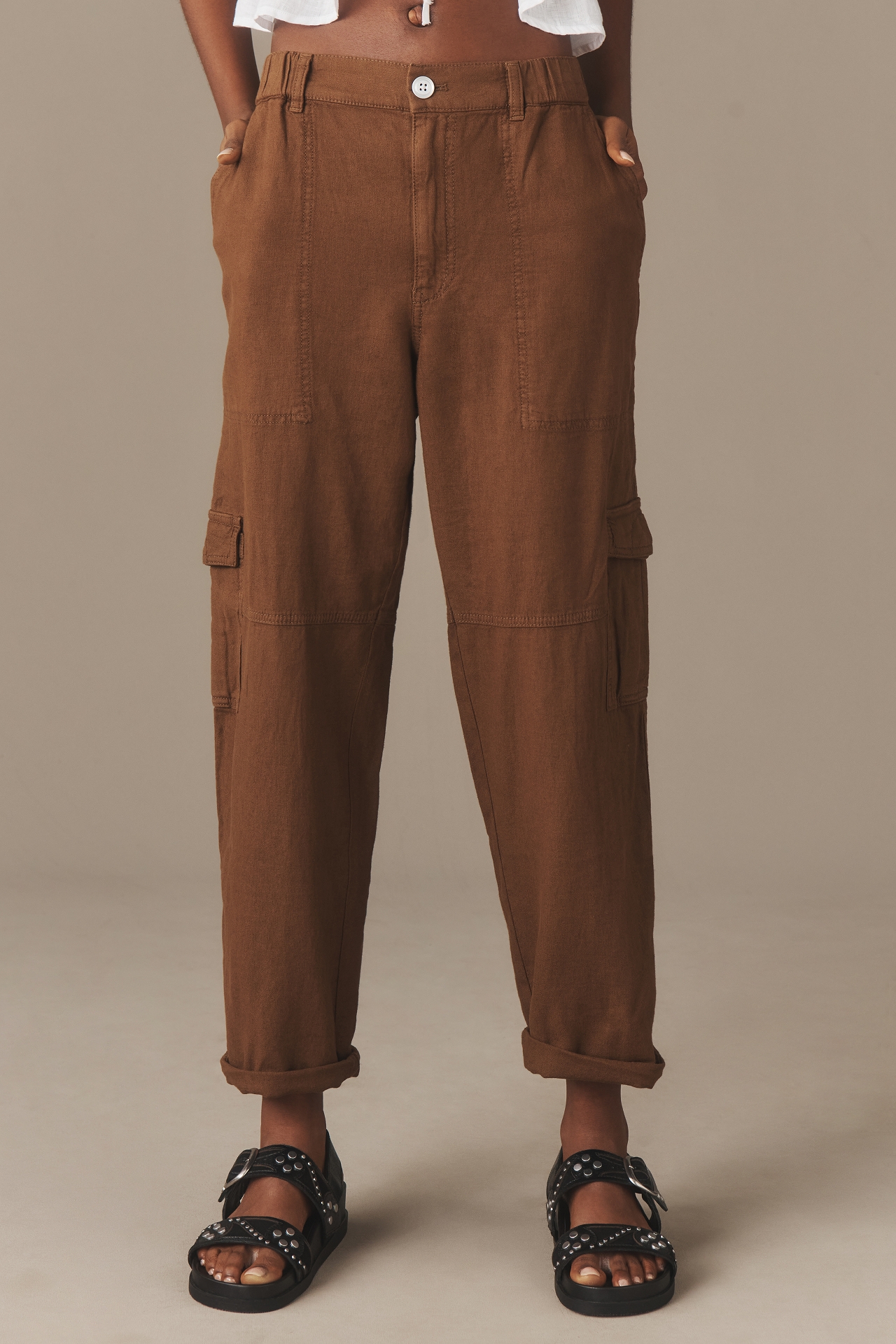 Pilcro Slim Linen Beach Cargo Pants