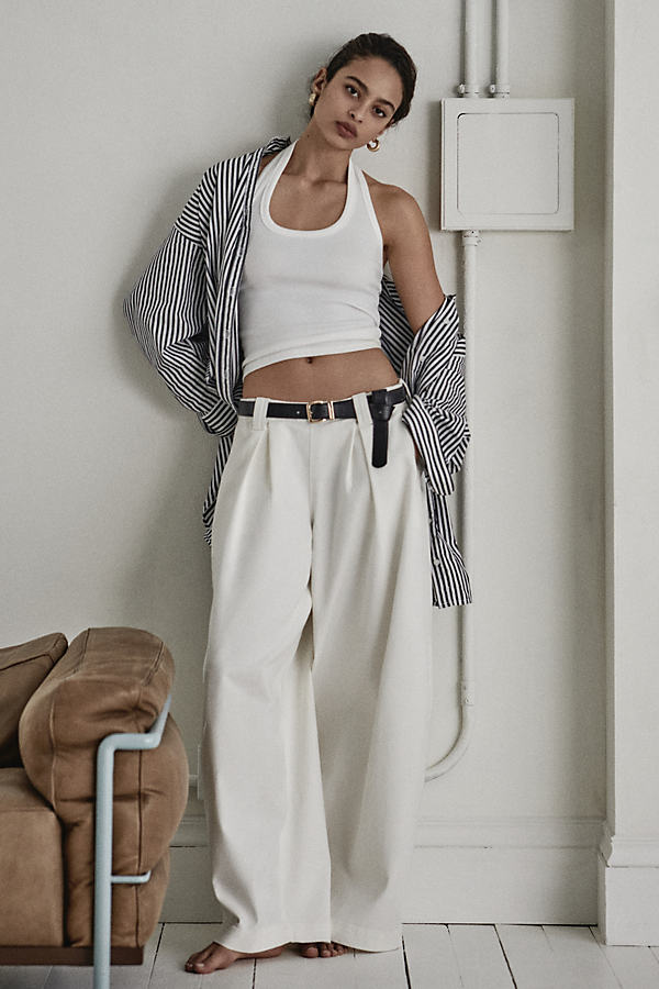 Pilcro Pull-on Parachute Trouser Pants In White