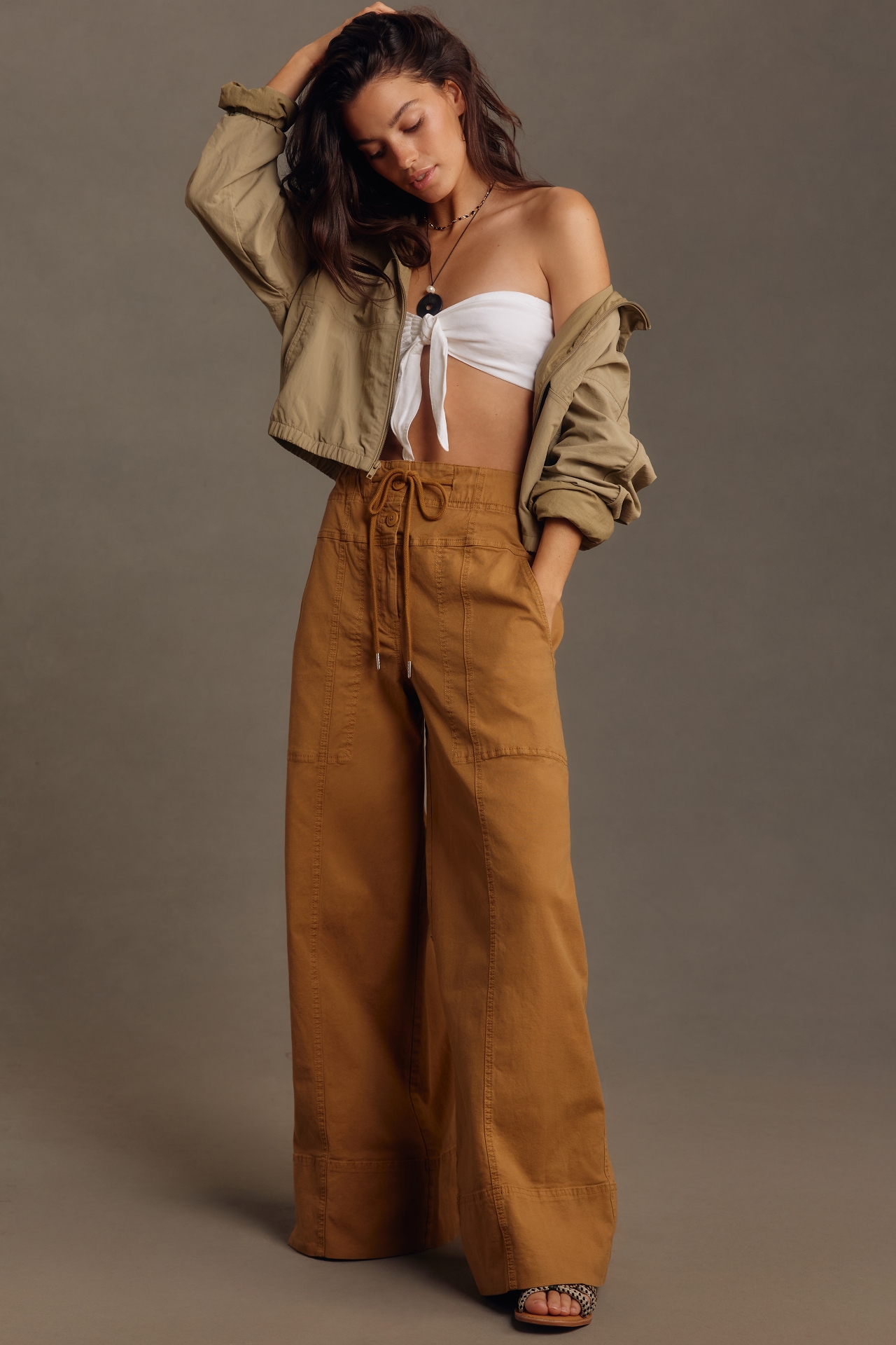 Maeve Utility Wide-Leg Trousers