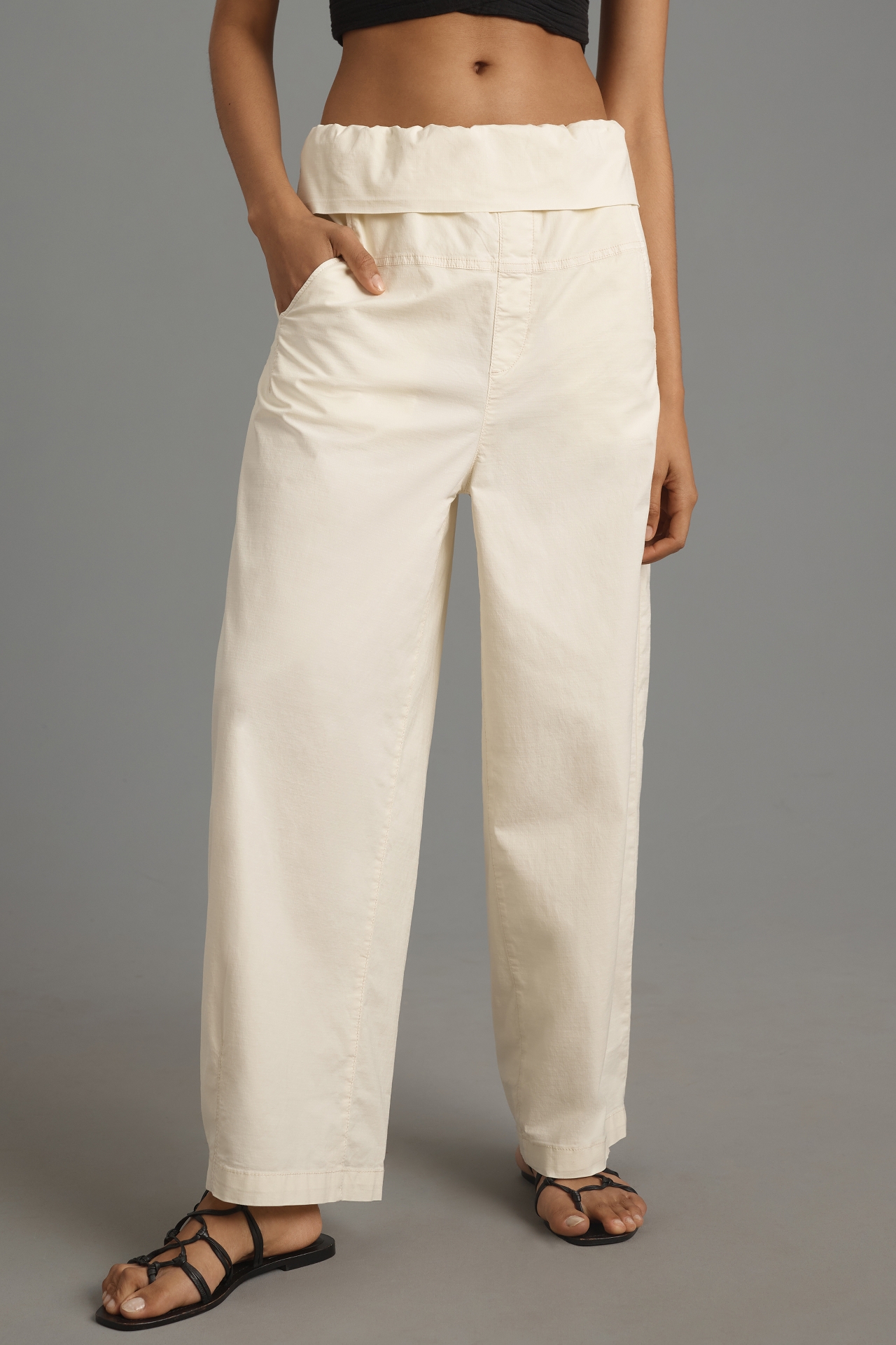 Pilcro Foldover Bowed Belted Wide-Leg Pants