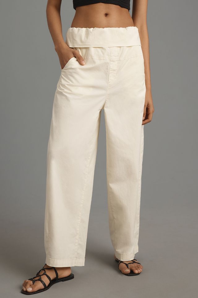 Pilcro Foldover Bowed Belted Wide-Leg Pants | Anthropologie