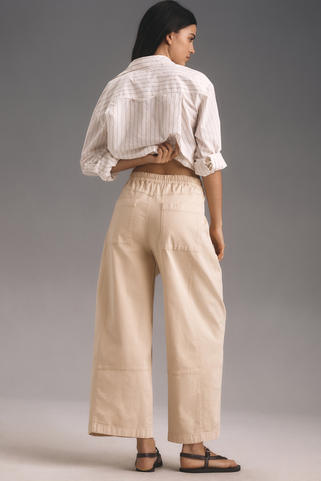 The Izzie Relaxed Pull-On Barrel Pants by Pilcro