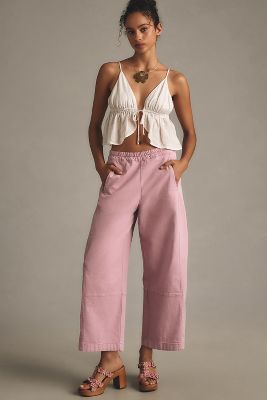 Pilcro The Izzie Relaxed Pull-on Barrel Pants By  In Pink