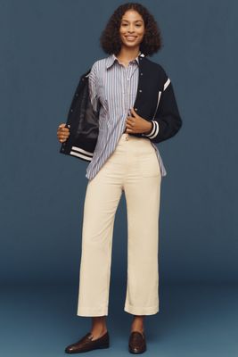 The Colette Cropped Wide-Leg Trousers by Maeve: Corduroy Edition