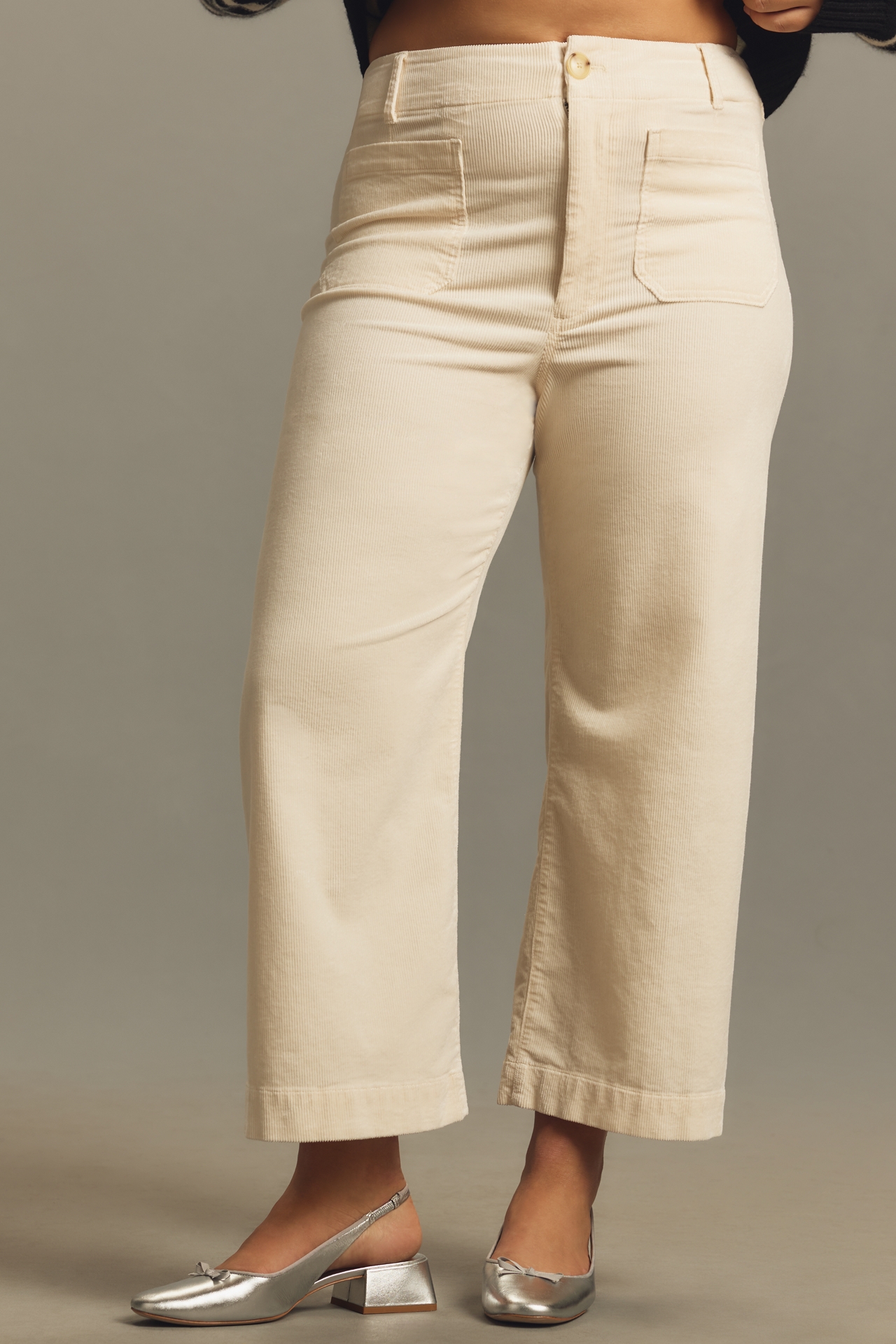 The Colette Corduroy Crop Wide-Leg Pants by Maeve