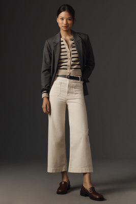 Maeve The Colette Cropped Wide-leg Trousers By : Corduroy Edition In Sand