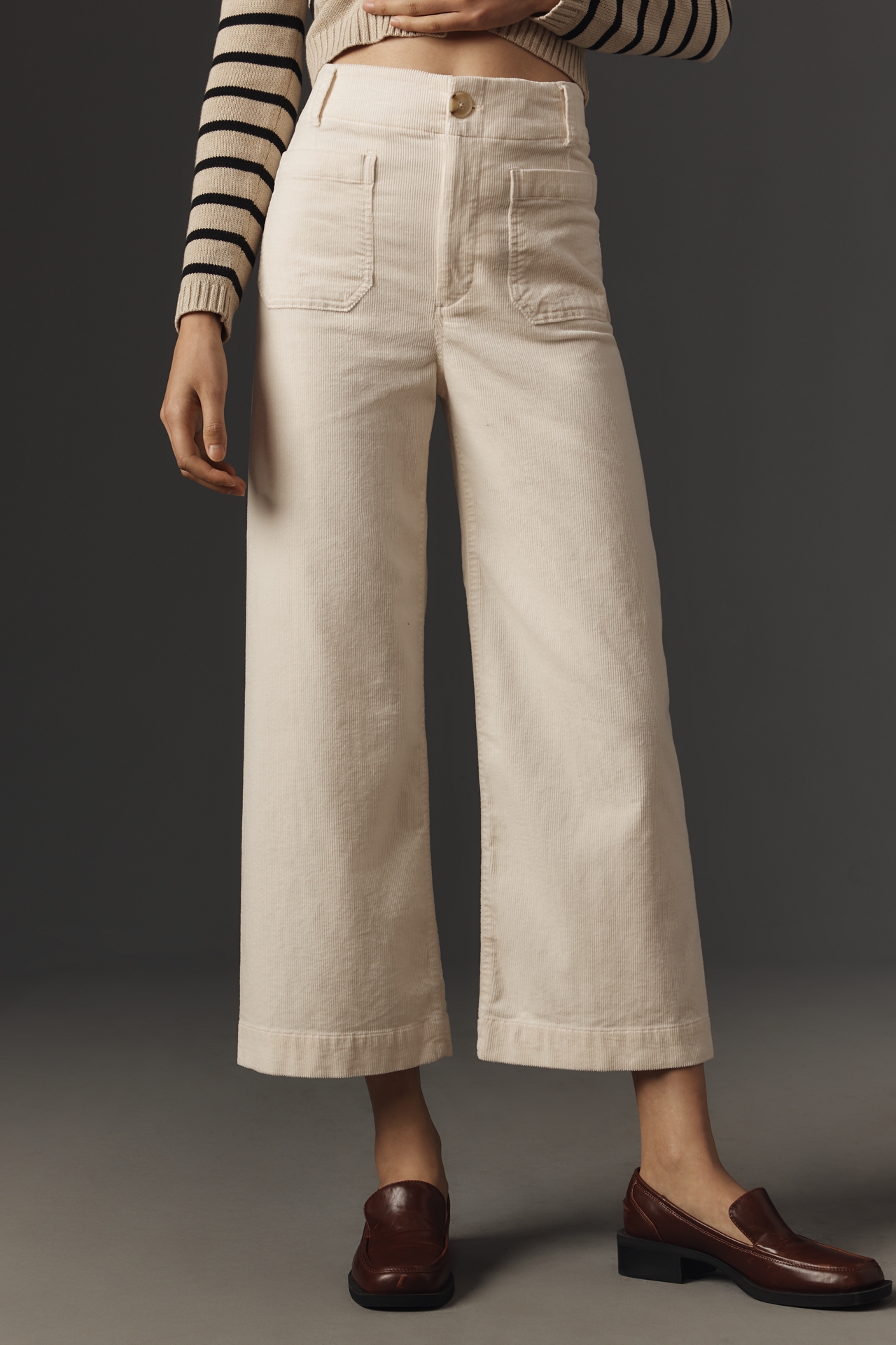 The Colette Corduroy Crop Wide-Leg Pants by Maeve