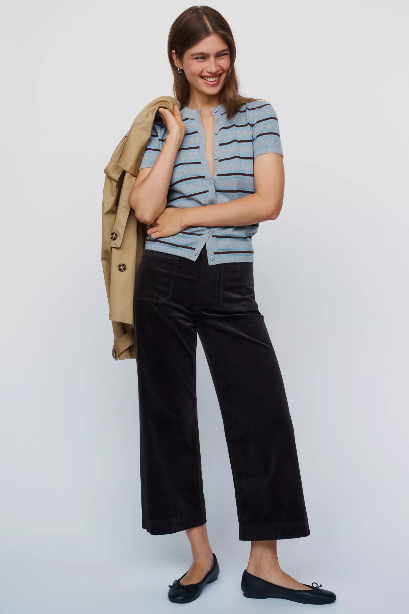 Maeve Colette Corduroy Cropped Wide Leg Pants