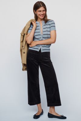 Maeve Colette Corduroy Crop Wide-Leg Pants
