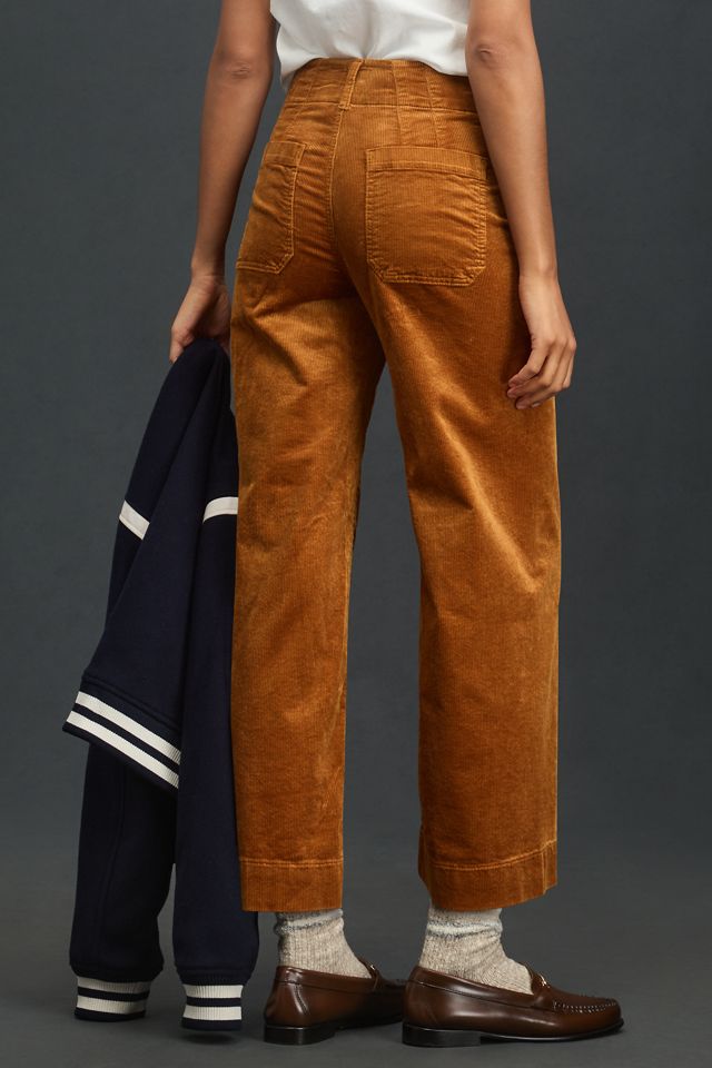 The Colette Cropped Wide-Leg Trousers by Maeve: Corduroy Edition #2