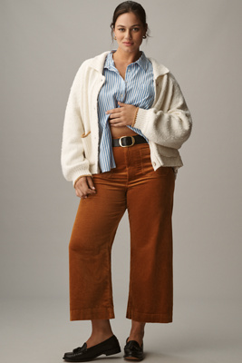Maeve The Colette Corduroy Crop Wide-leg Pants By  In Brown