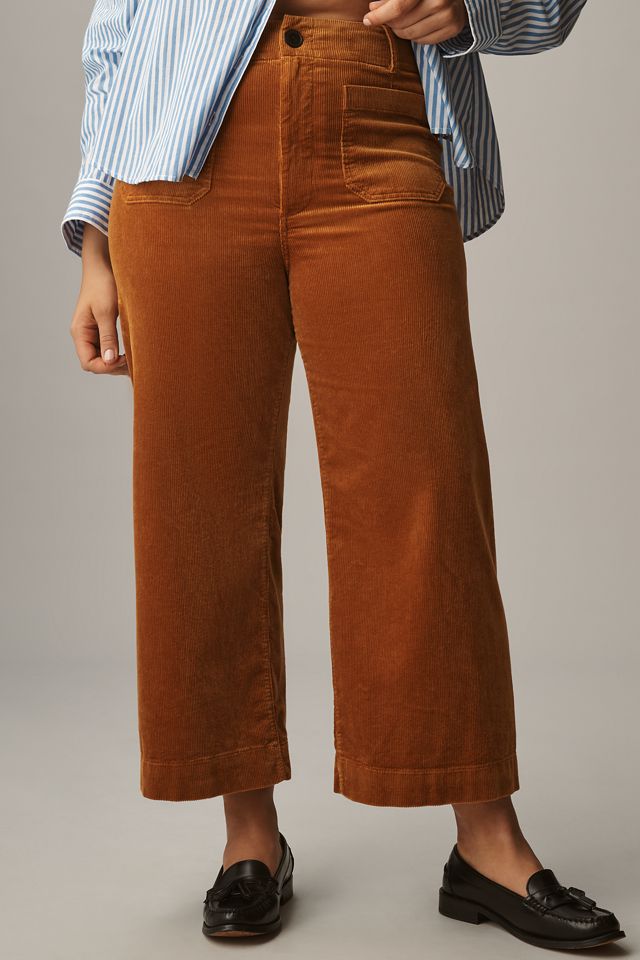 The Colette Cropped Wide-Leg Trousers by Maeve: Corduroy Edition #4