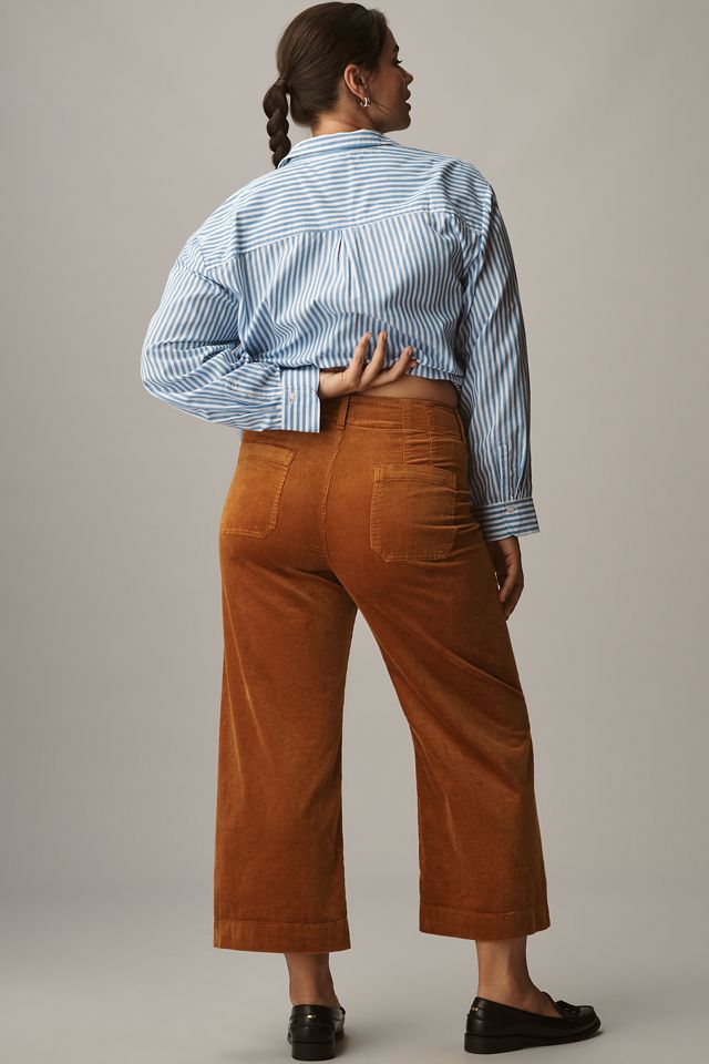The Colette Cropped Wide-Leg Trousers by Maeve: Corduroy Edition #5