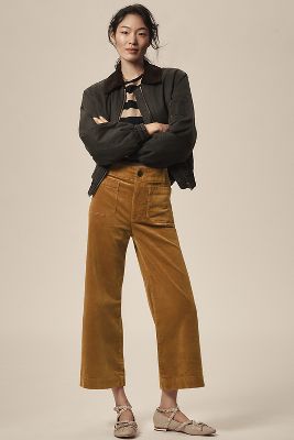 Shop The Colette Collection By Maeve The Colette Cropped Wide-leg Pants By Maeve: Corduroy Edition In Brown