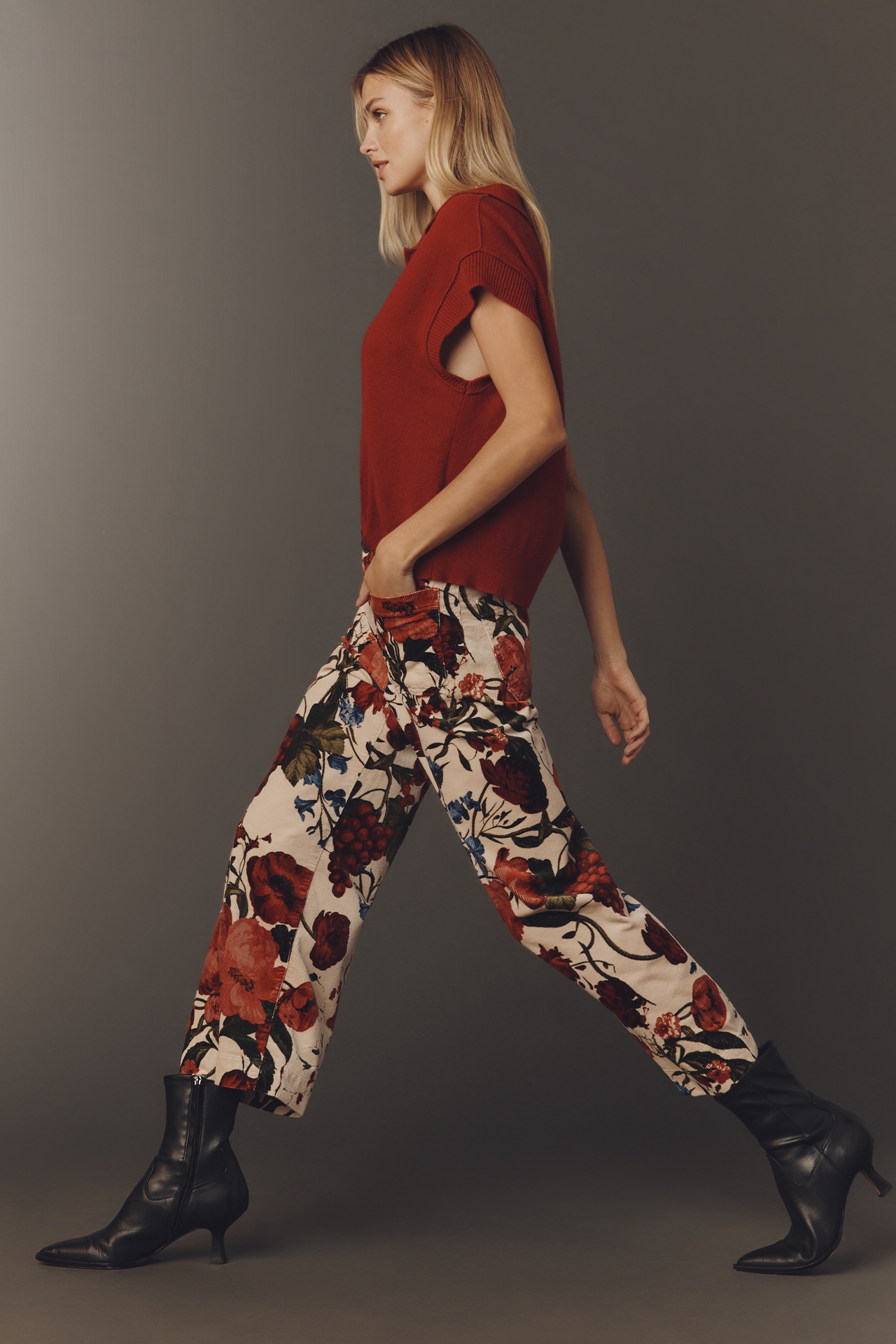 The Colette Corduroy Crop Wide-Leg Pants by Maeve