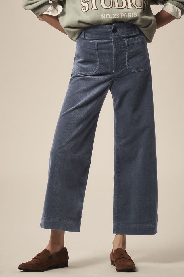 The Colette Cropped Wide-Leg Trousers by Maeve: Corduroy Edition #1