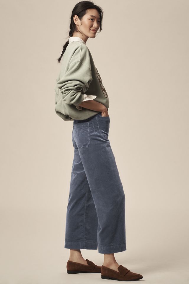 The Colette Cropped Wide-Leg Trousers by Maeve: Corduroy Edition #2