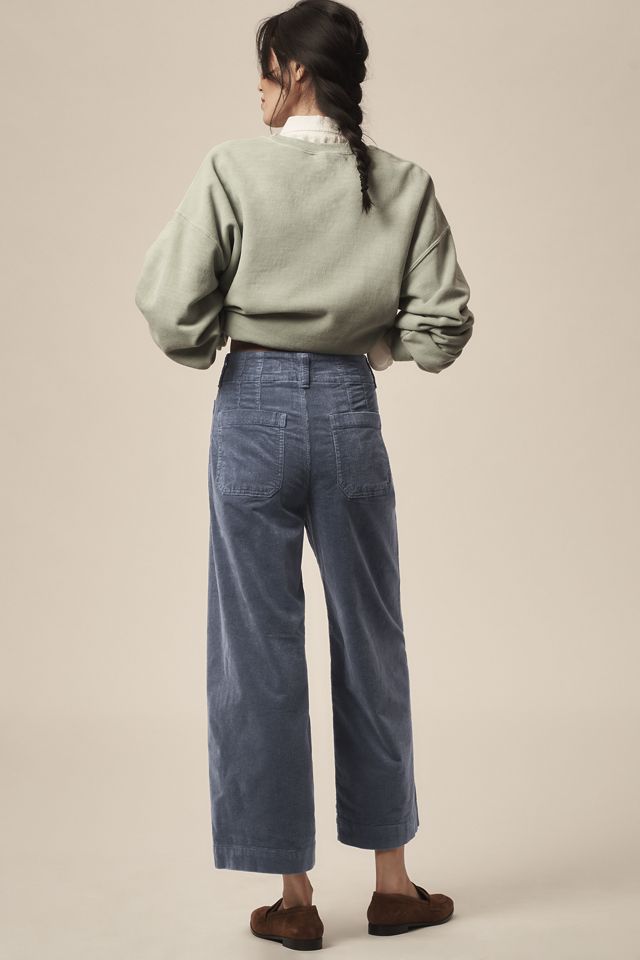 The Colette Cropped Wide-Leg Trousers by Maeve: Corduroy Edition #3