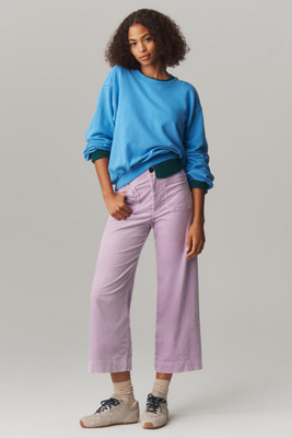 Maeve The Colette Corduroy Crop Wide-leg Pants By  In Purple