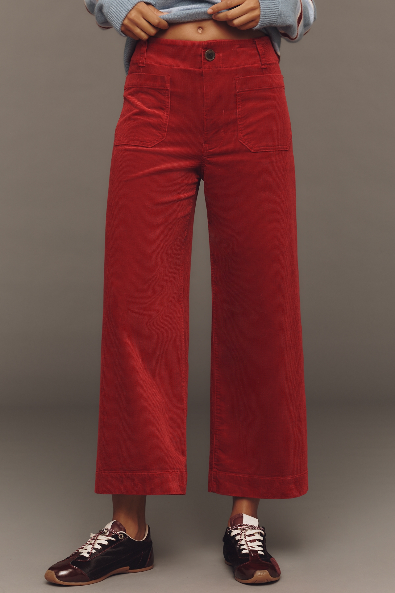 Colette Corduroy Crop Wide-Leg Pants by Maeve