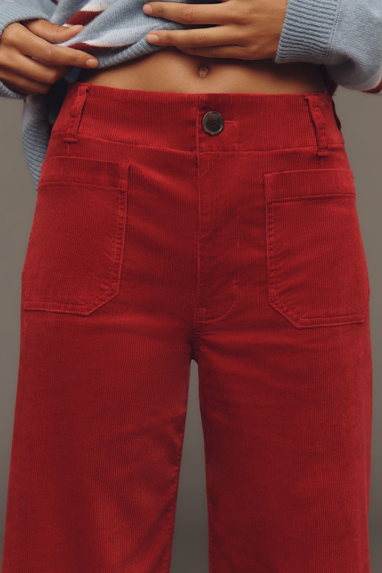Colette Corduroy Crop Wide-Leg Pants by Maeve