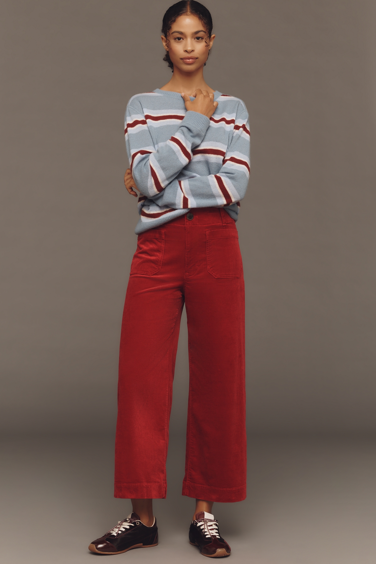 Colette Corduroy Crop Wide-Leg Pants by Maeve