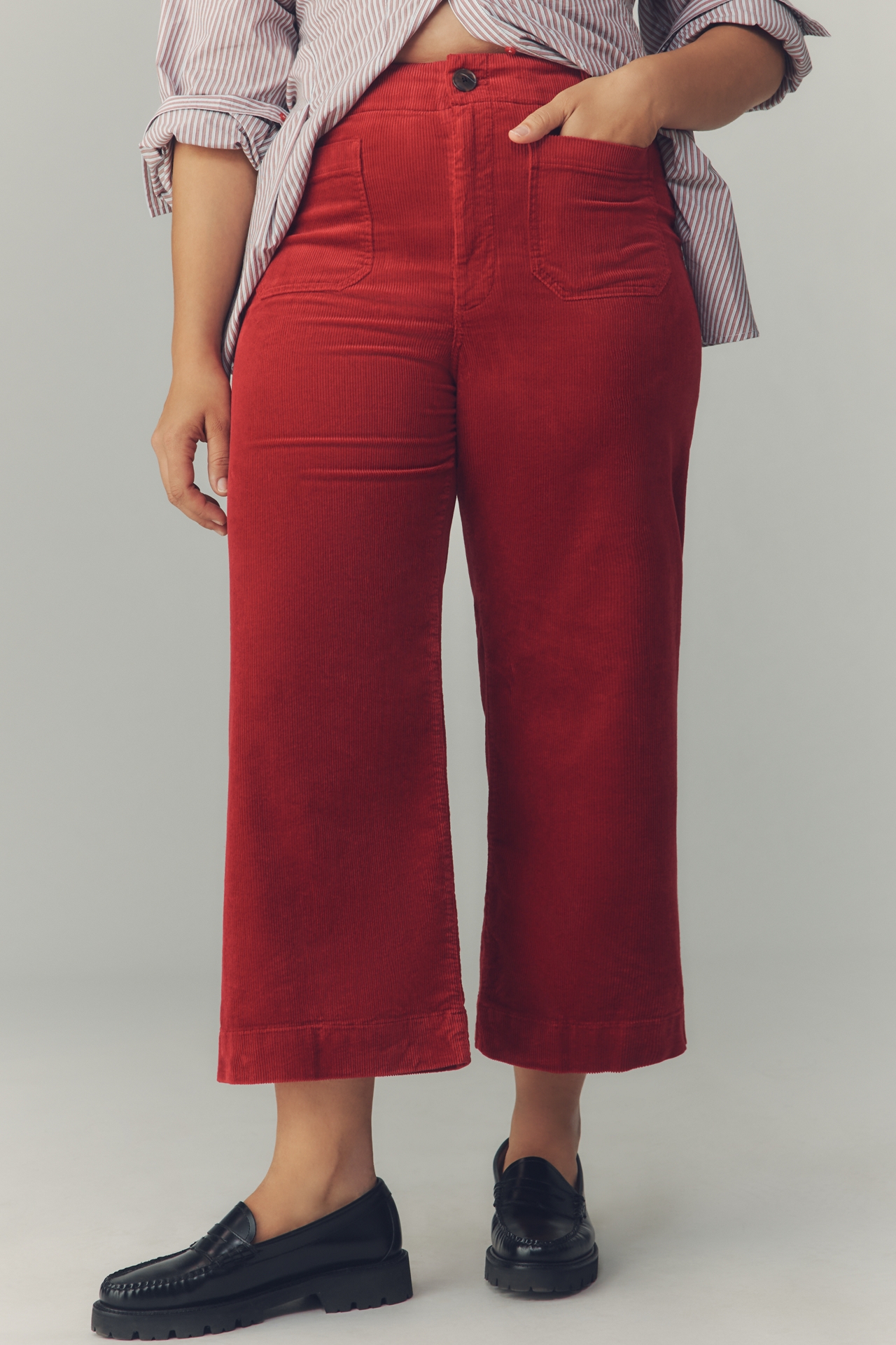 Colette Corduroy Crop Wide-Leg Pants by Maeve
