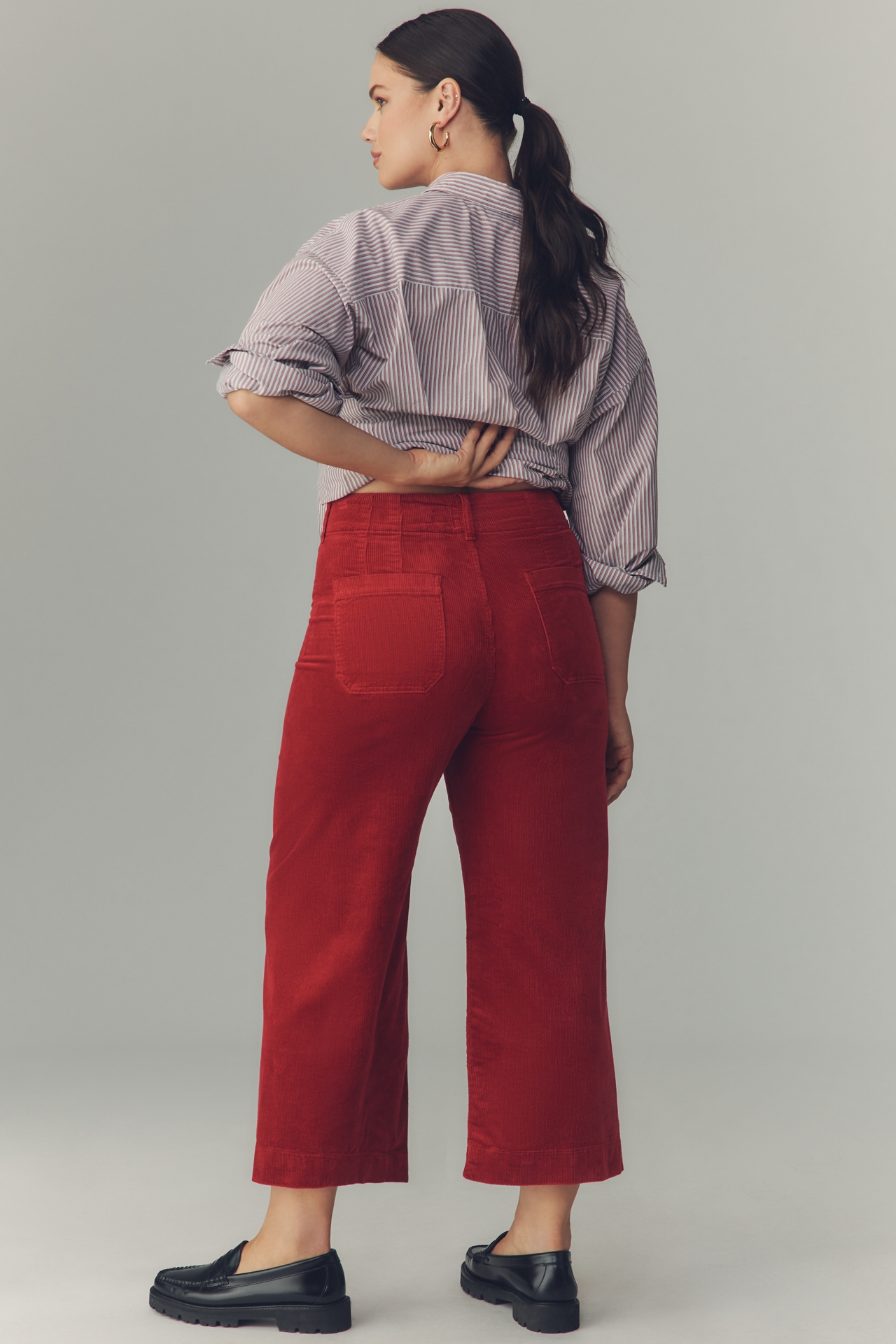 Colette Corduroy Crop Wide-Leg Pants by Maeve