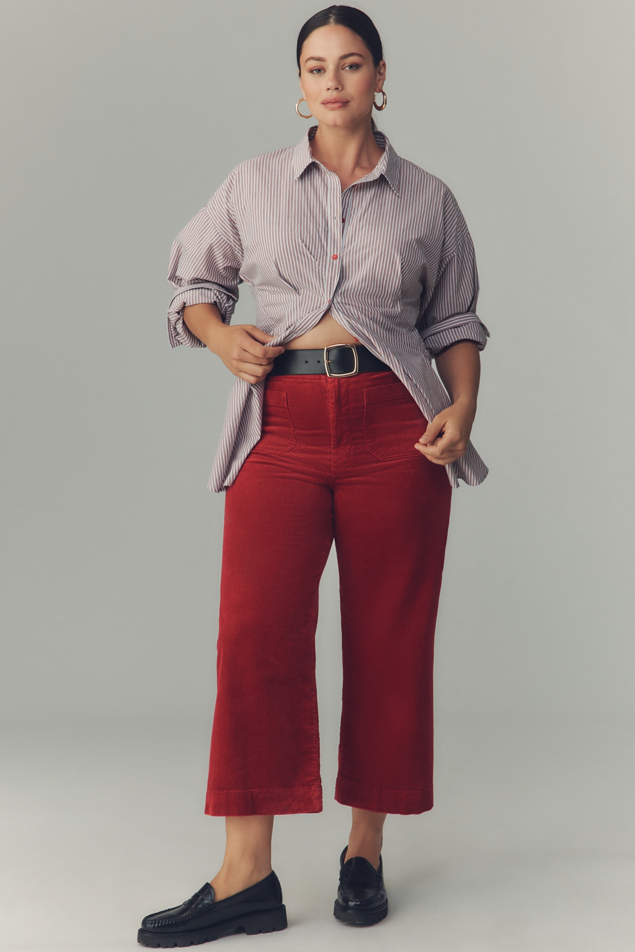 Colette Corduroy Crop Wide-Leg Pants by Maeve