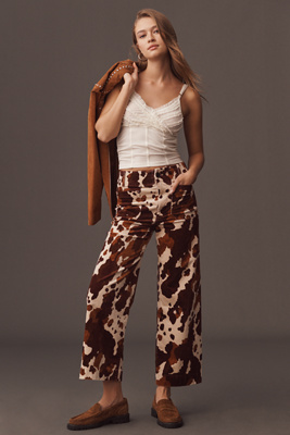 Maeve The Colette Corduroy Crop Wide-leg Pants By  In Brown