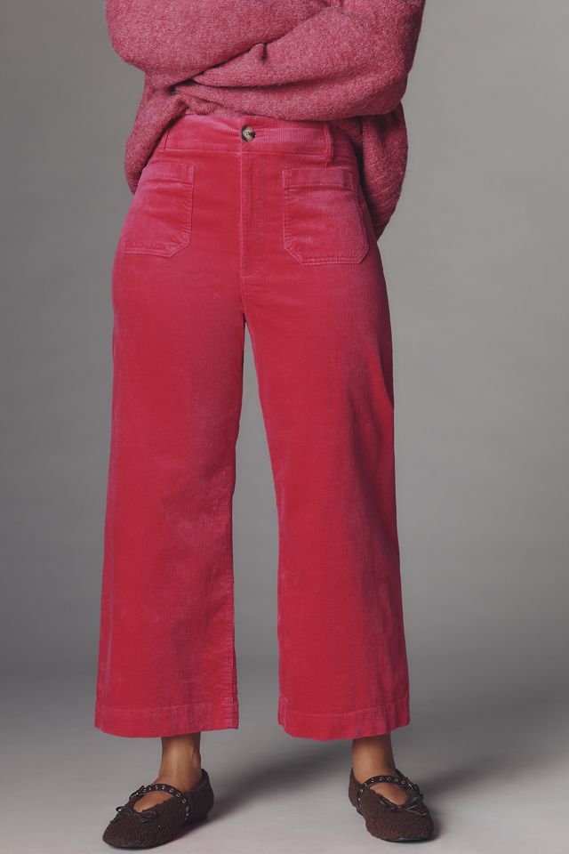 The Colette Cropped Wide-Leg Trousers by Maeve: Corduroy Edition #11