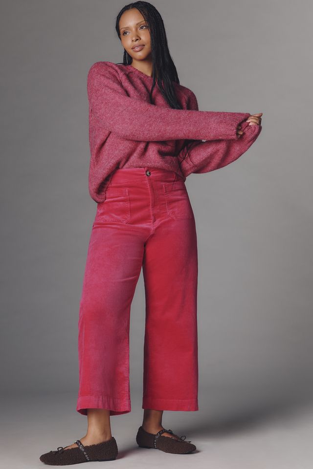 The Colette Cropped Wide-Leg Trousers by Maeve: Corduroy Edition #10
