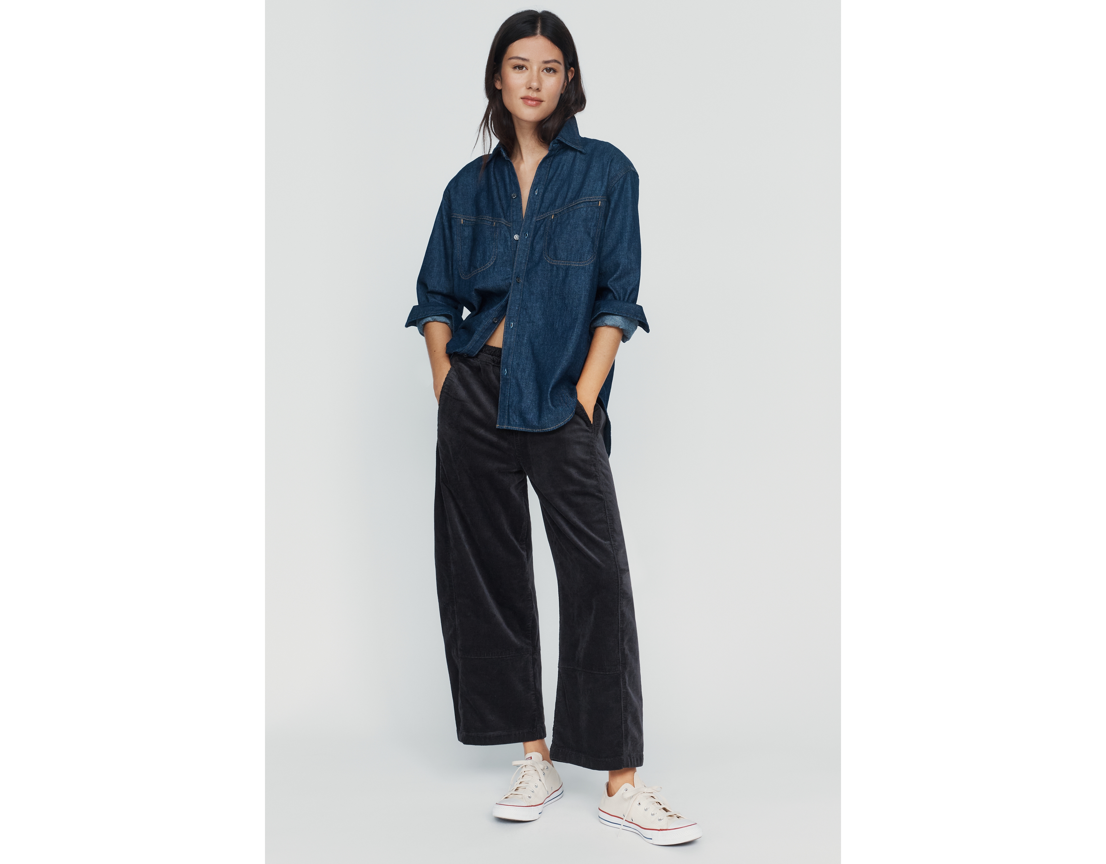 Pilcro Izzie Relaxed Corduroy Pull-On Barrel Pants