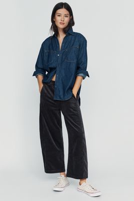 The Izzie Relaxed Pull-On Barrel Trousers by Pilcro: Corduroy Edition