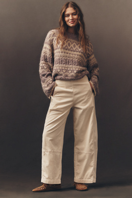 Pilcro The Izzie Relaxed Pull-on Barrel Pants By : Corduroy Edition In White