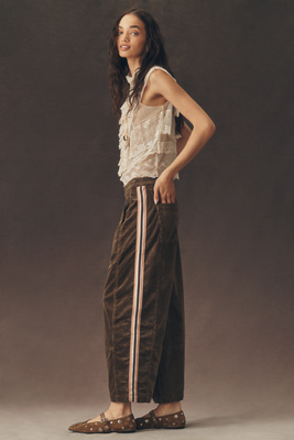 Pilcro The Izzie Relaxed Pull-on Barrel Pants By : Corduroy Edition In Brown