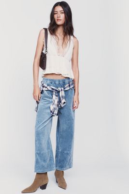 Pilcro Izzie Relaxed Corduroy Pull-On Barrel Pants