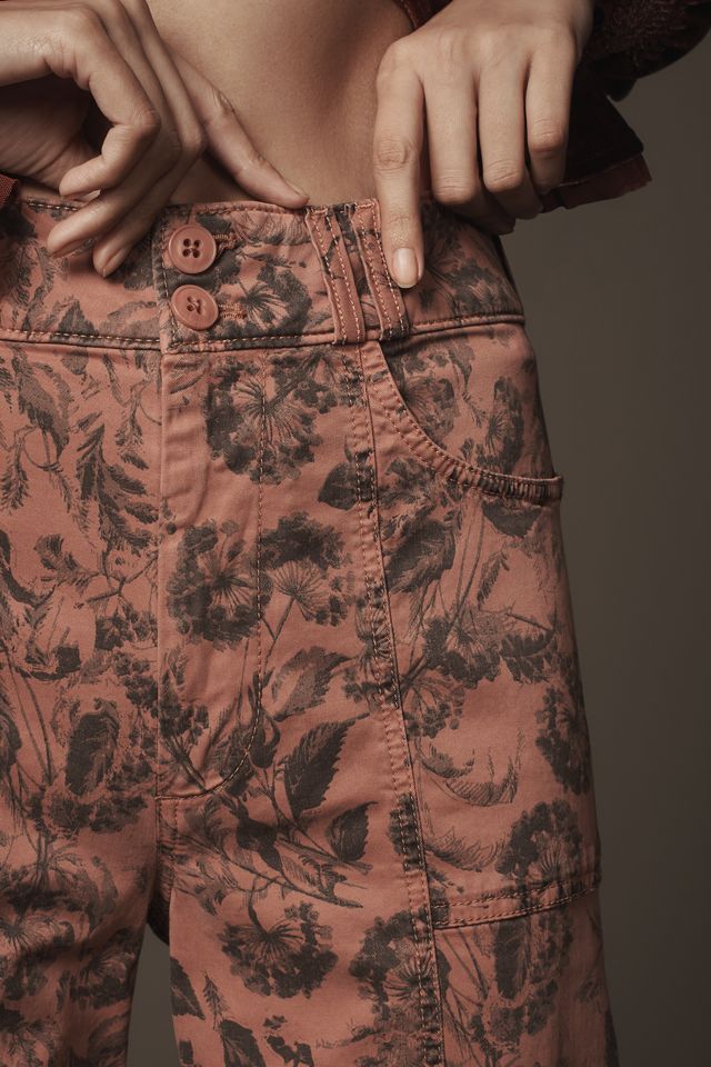 The Skipper Seamed High-Rise Crop Wide-Leg Pants by Pilcro: Printed Twill Edition #3