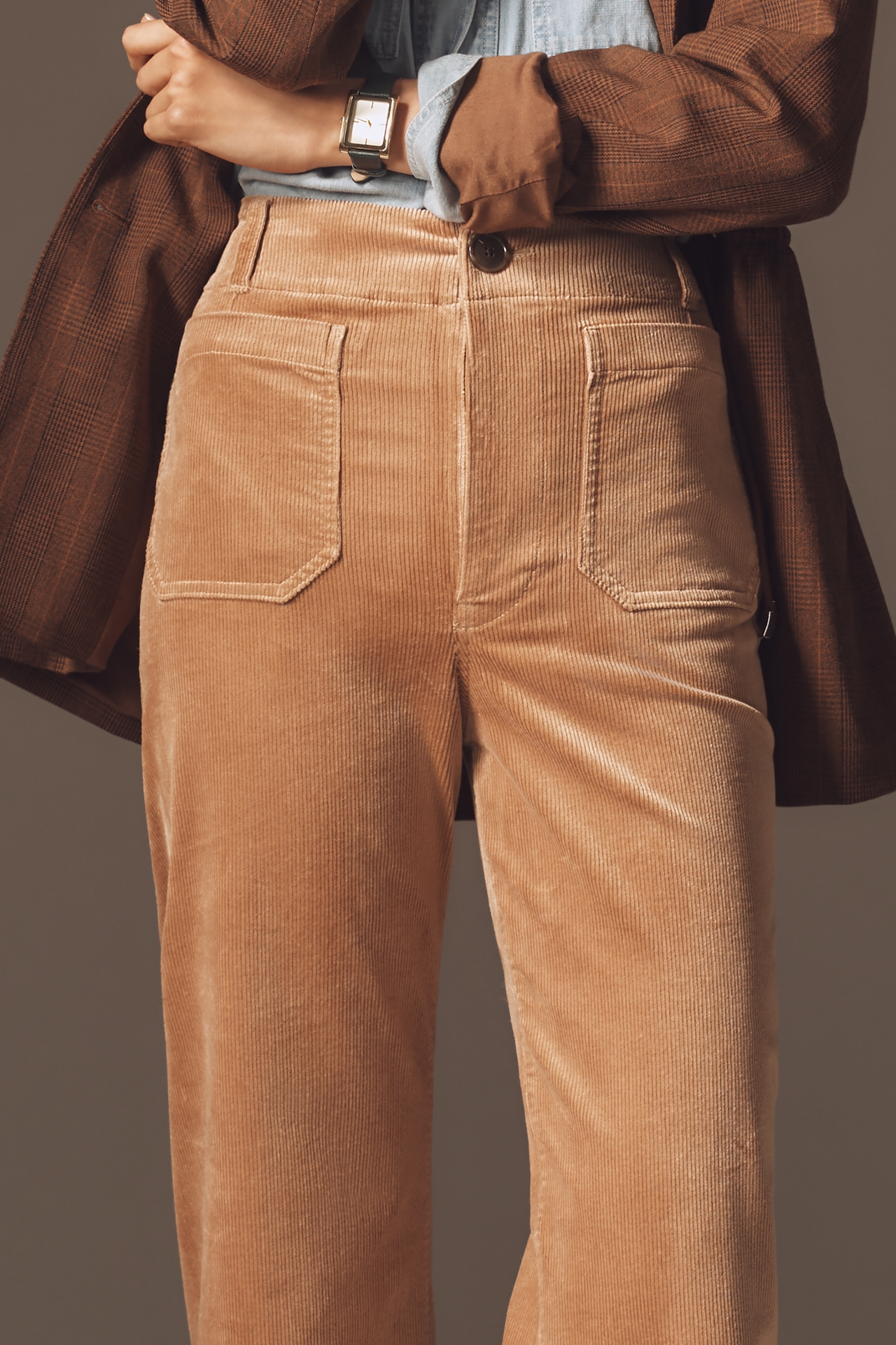 The Colette Corduroy Full-Length Wide-Leg Pants by Maeve