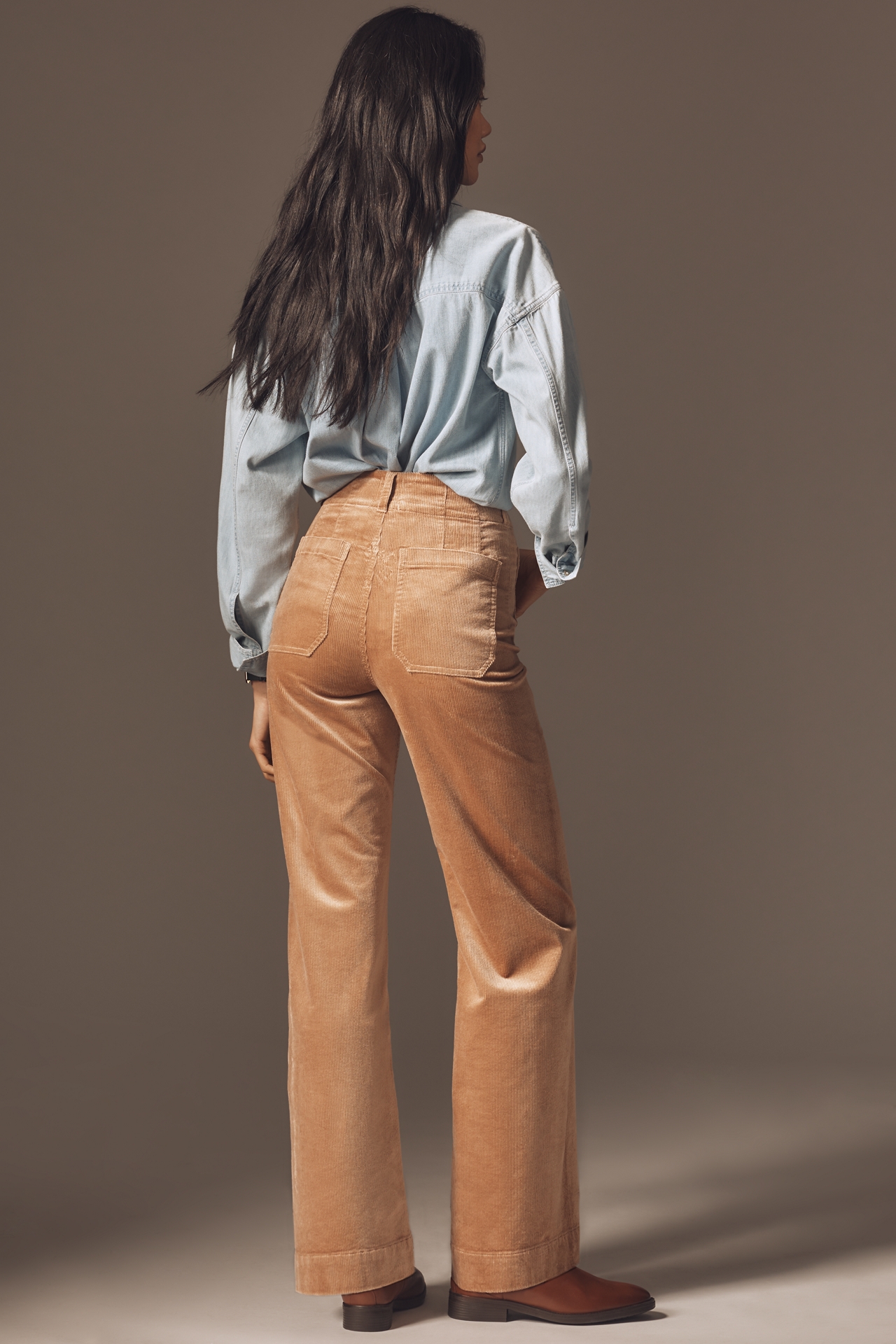 The Colette Corduroy Full-Length Wide-Leg Pants by Maeve