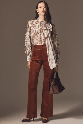 The Colette Corduroy Full-Length Wide-Leg Pants by Maeve