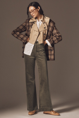 Maeve The Colette Corduroy Full-length Wide-leg Pants By  In Green