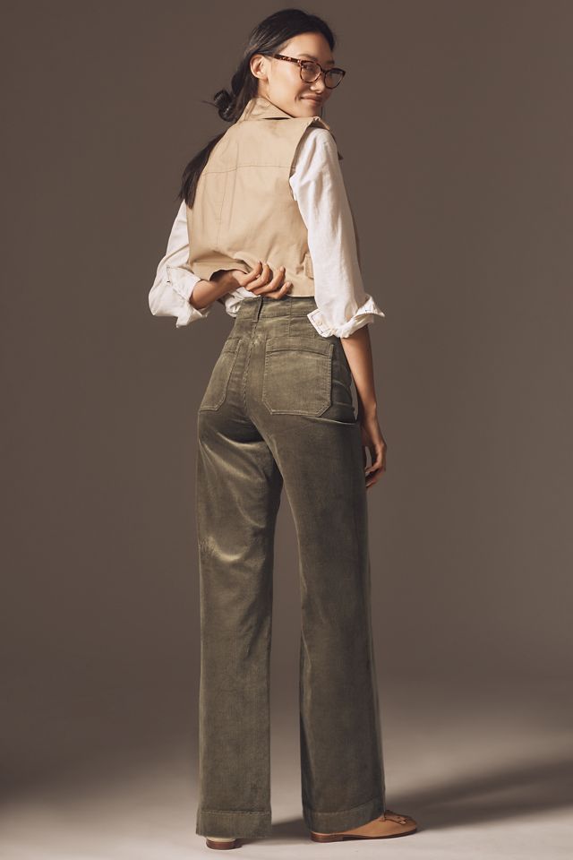 Grey Lab Faux Leather High-Rise Ankle Pants
